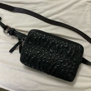 Frye Black Quilted Belt Bag